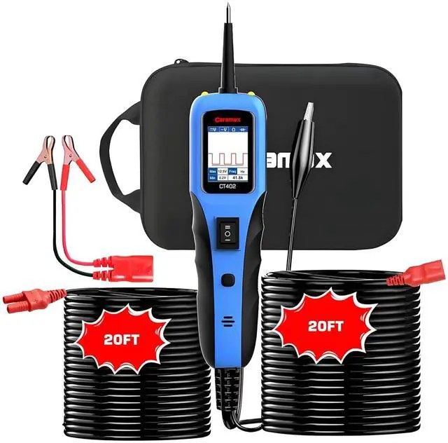 Main image of Automotive Power Circuit Probe Tester 12-24V Trailer Light Tester 40FT Cord Resistance&Duty Cycle Digital Multimeter Short&Open Finder Reverse Protection Auto Diode Electrical Diagnostic Kit