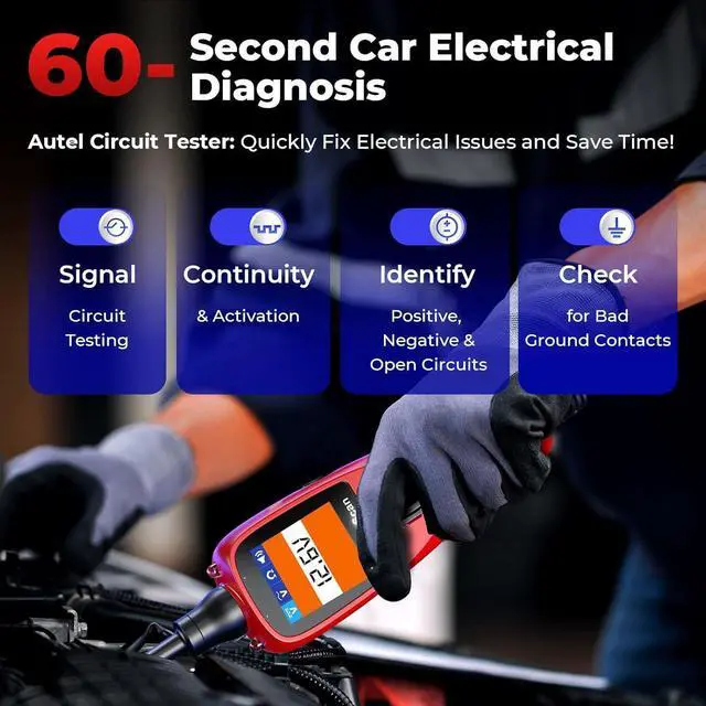 Alt view image 3 of 7 - 2025  Circuit Tester, Power Circuit Probe Scan Tool, 12-24V Electrical Short Open Breaker Circuit Finder, Auto Circuit Tester, Digital Multimeter/Relay & Diode Resistance Tool Kit, 20FT Long Cord