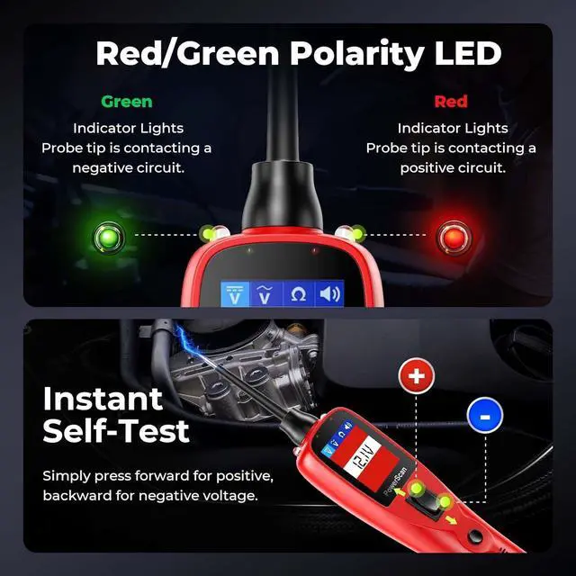 Alt view image 6 of 7 - 2025  Circuit Tester, Power Circuit Probe Scan Tool, 12-24V Electrical Short Open Breaker Circuit Finder, Auto Circuit Tester, Digital Multimeter/Relay & Diode Resistance Tool Kit, 20FT Long Cord
