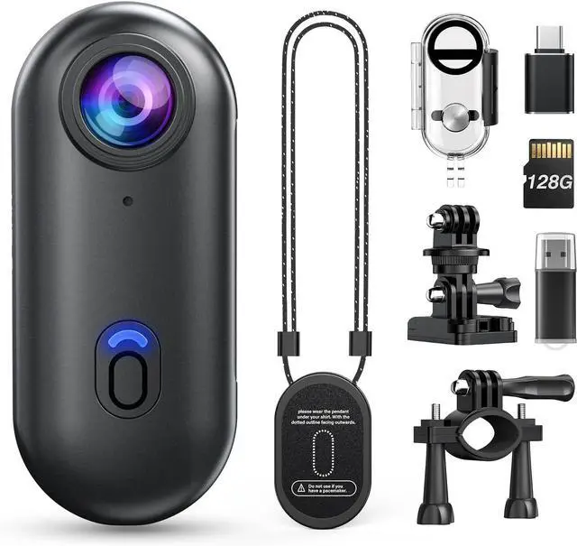 Main image of Z10 4K Action Camera, 128GB Wearable Sports Camera with Waterproof Case, Magnetic Clip, and Quick-Mount Accessories, Small Body Cam for Cycling, Diving, Travel (No WiFi No Bluetooth