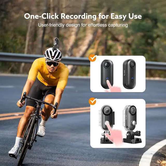 Alt view image 5 of 7 - Z10 4K Action Camera, 128GB Wearable Sports Camera with Waterproof Case, Magnetic Clip, and Quick-Mount Accessories, Small Body Cam for Cycling, Diving, Travel (No WiFi No Bluetooth