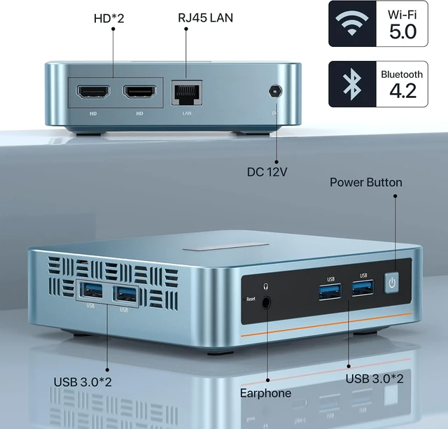 Alt view image 3 of 6 - Mini PC, N5095,8GB DDR4/256GB SSD for Home Business