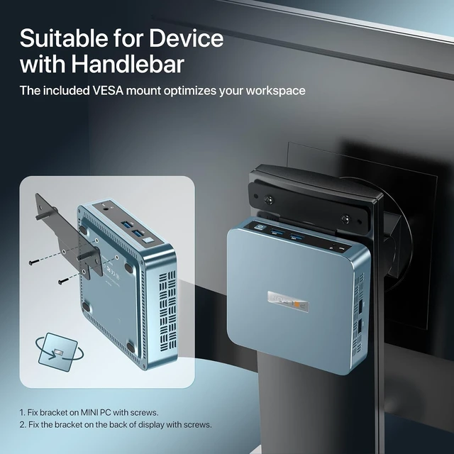 Alt view image 5 of 6 - Mini PC, N5095,8GB DDR4/256GB SSD for Home Business