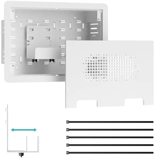 Main image of 9" in-Wall Media Box,Recessed Outlet Wall Box,Structured Media Enclosure for One Connect & Network Switches, Works with Fire TV Stick & Samsung -Friendly Cable Management Kit