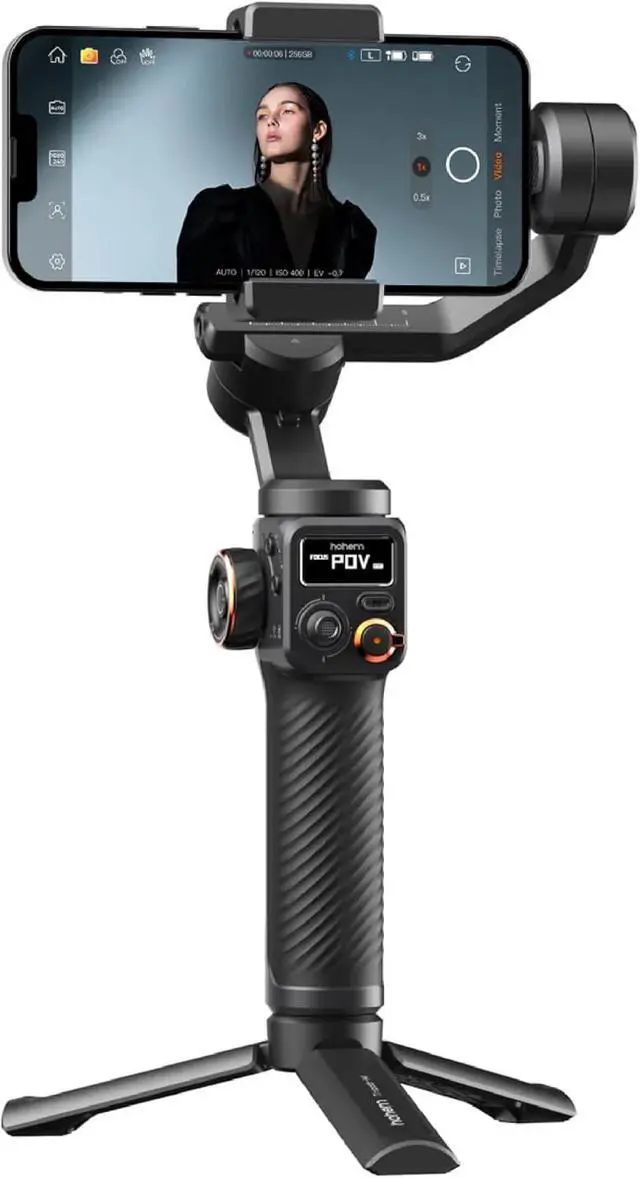Alt view image 4 of 7 - hohem iSteady M6 Kit Gimbal with AI Tracking & Magnetic Fill Light | AI Tracker with Adjustable Fill Light, iSteady 7.0 Stabilization, 360° Inception Mode, 0.88lb Load, 18H Battery, OLED Display