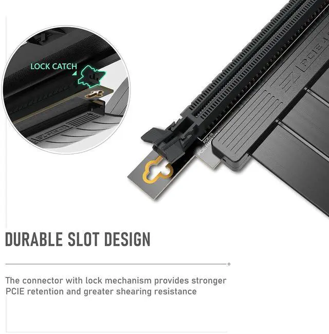 Alt view image 6 of 7 - PCIe Gen 4 x16 Riser Cable, GPU Extension, Right Angle, 20cm