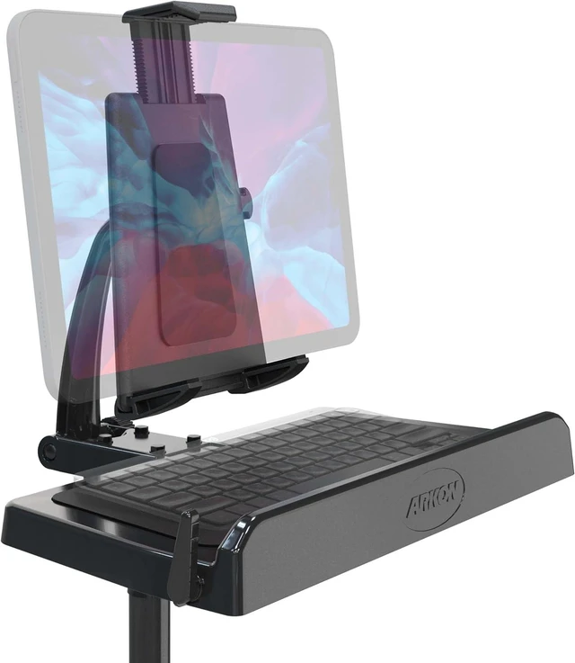 Alt view image 2 of 7 - Tablet & Keyboard Tray Combo Car Mount Professional-Grade Tablet Holder with Keyboard Tray, Easy Installation, Fits iPad & Samsung Tablets