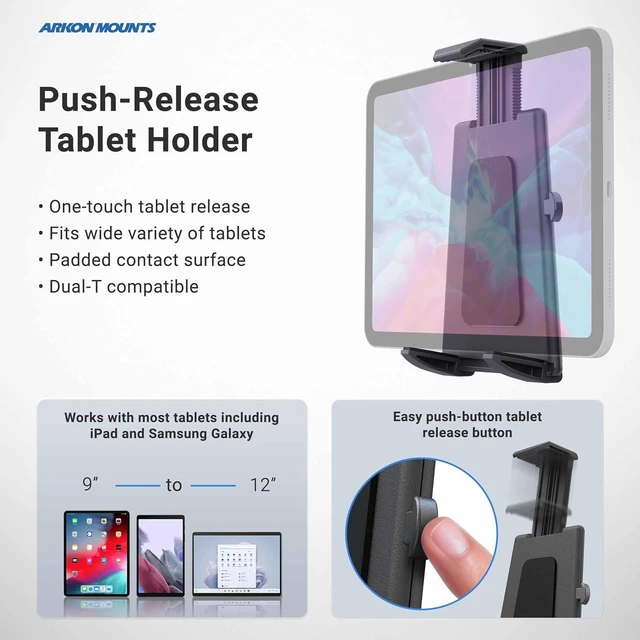 Alt view image 5 of 7 - Tablet & Keyboard Tray Combo Car Mount Professional-Grade Tablet Holder with Keyboard Tray, Easy Installation, Fits iPad & Samsung Tablets