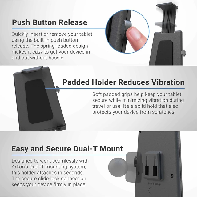Alt view image 4 of 7 - Tablet & Keyboard Tray Combo Car Mount Professional-Grade Tablet Holder with Keyboard Tray, Easy Installation, Fits iPad & Samsung Tablets