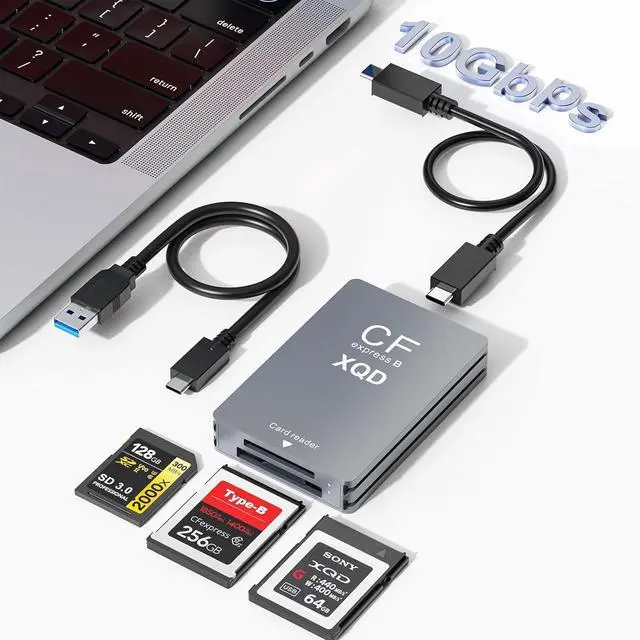 Main image of 10Gbps CFexpress/XQD/SD Cards Reader 3-in-1 CFexpress Type B Card Readers Adapter XQD/SD Memory Card Reader USB 3.2 Gen 2 Support for Thunderbolt 3/4 Port for Professional Filmmakers Content Creators