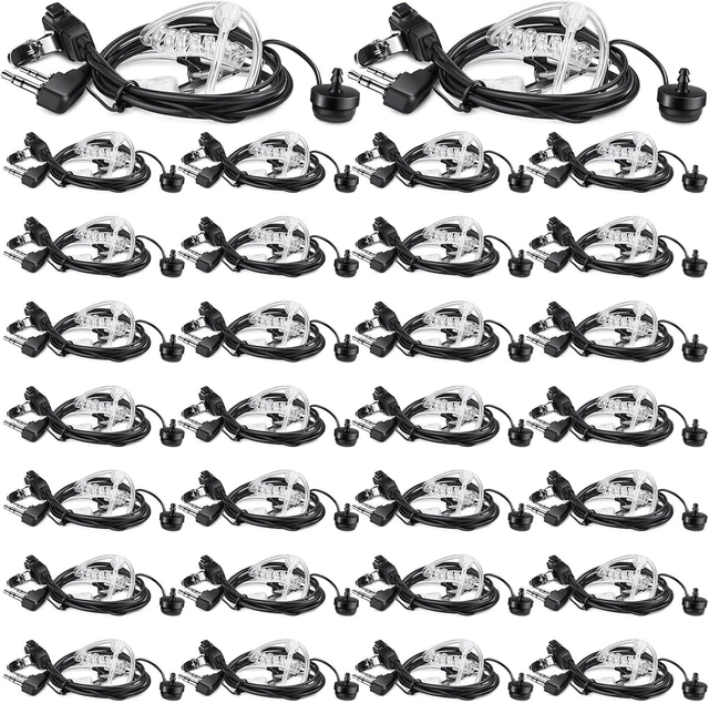 Main image of 20-Pack 2-Pin Acoustic Tube Earpiece Headset with Mic for Walkie Talkies Fits Baofeng UV-5R, Retevis H-777, RT1, RT21, RT22, Arcshell AR-5