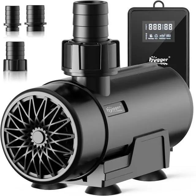 Main image of 15W-100W Water Pump with Controller (Up to 3430GPH), Submersible/Inline Return Pump with Adjustable Mode/Flow, 2 Fountain Pump with 2 Inlet Cover and 3 Nozzles, for Fish Tank, Pond, Aquarium