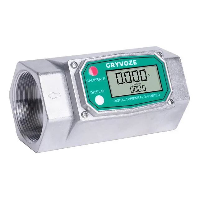 Main image of 2 Inch NPT Digital Reset Flow Meter, 15.8-132 GPM Inline Fuel Turbine Flowmeter with LCD Display for Water, Diesel, Gas Oil, Gasoline, and Other Liquids - Supports Gallon, QTS, PTS, L, m³