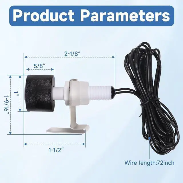 Alt view image 5 of 7 - SS3 Float Switch Condensate Overflow Switch Replace 97647 for HVAC Drain Pan Condensate for Installation on Primary and Auxiliary Drain Pans (10Pack)