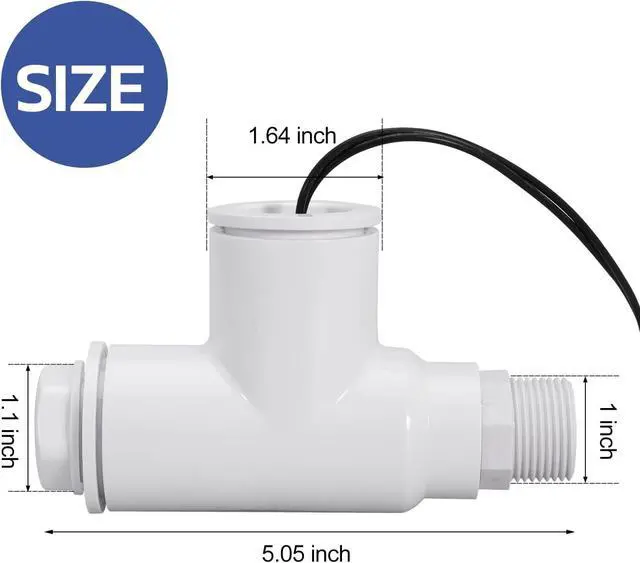 Alt view image 6 of 7 - SS1 Float Switch Condensate Overflow Switch with 3/4 Inch Adaptor and 6FT Wire for HVAC Drain Pan Condensate for condensate Overflow Detection (15PCS)