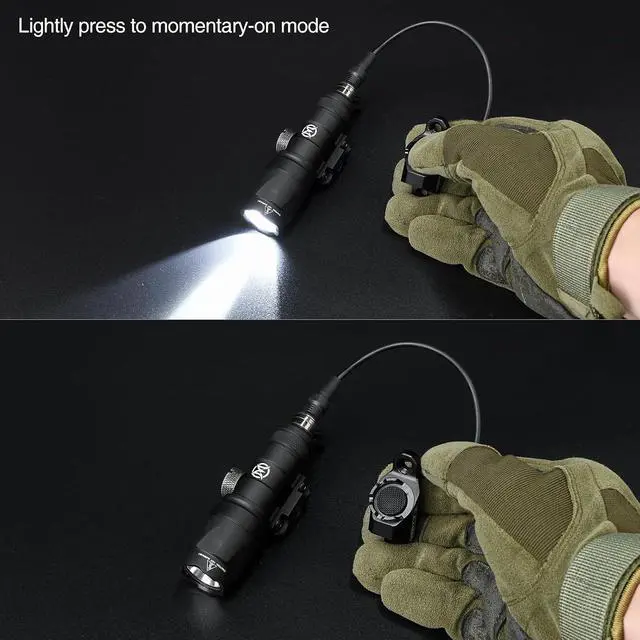 Alt view image 3 of 7 - Remote Pressure Switch, Tactical Flashlight Weapon Light Switch with SF Plug for M300 M600 Scout Light, Aluminium Alloy Switch Fit for Mlok/Keymod Rail