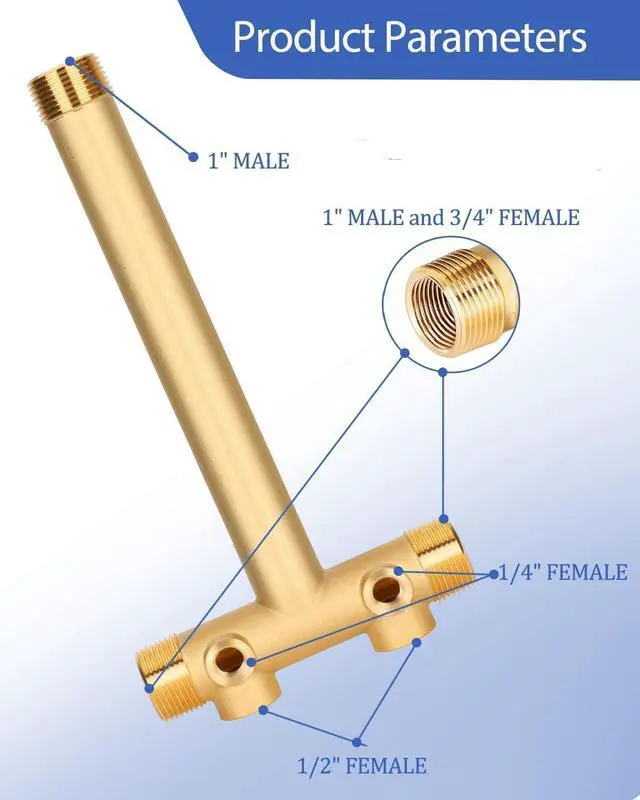 Alt view image 3 of 7 - 1"x 11"Well Pressure Tank Tee Kit with 40-60Psi Pressure Switch, Ball Valve, 100 Psi Pressure Gauge, Relief Valve, Drain Valve, Well Tank Tee Kit for Pressure Tank with Diameters Up to 16"