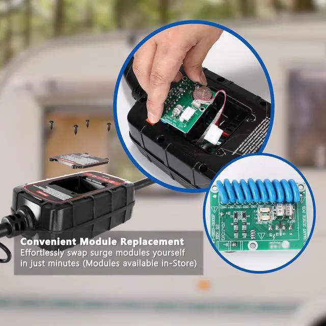 Alt view image 2 of 7 - Bluetooth Smart RV Surge Protector 30Amp EPO | KWH Meter|Rv Surge Protector Circuit Analyzer App Control, Auto-Reconnection, Built-in Buzzer, Replaceable Module UL Listed (RV Surge-50A)