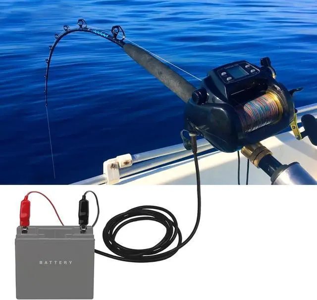 Alt view image 2 of 6 - 2Pcs 10Ft Electric Fishing Reel Power Cord Cable, Power Cable Connecting Battery to Reels Spool, Compatible with Daiwa Tanacom 1000 750 500, Seaborg 500MJ, Leobritz, Shimano, BeastMaster, ForceMaster