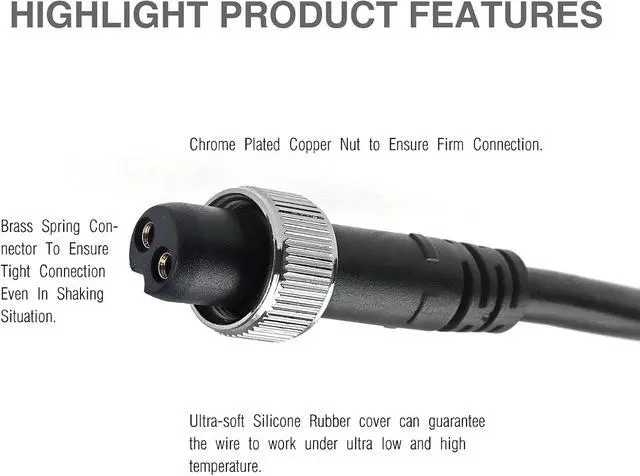 Alt view image 5 of 6 - 2Pcs 10Ft Electric Fishing Reel Power Cord Cable, Power Cable Connecting Battery to Reels Spool, Compatible with Daiwa Tanacom 1000 750 500, Seaborg 500MJ, Leobritz, Shimano, BeastMaster, ForceMaster