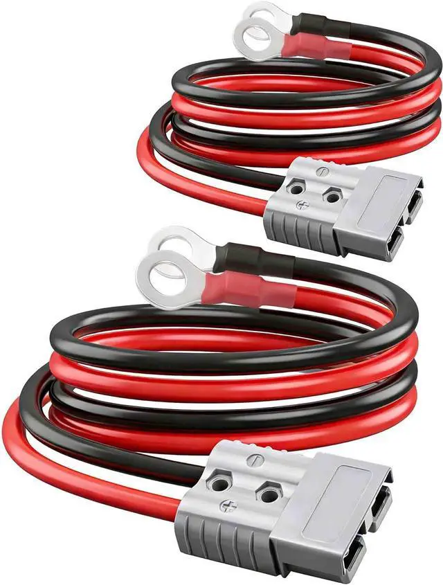 Main image of 2PCS 175A Anderson Connector Plug with 100cm(39.37 inch) 6AWG O-Ring Cable Battery Quick Connector Forklift Plug Wire Trailer Power Storage Power Harness Power Forklift Charging Connector