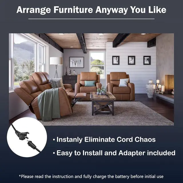 Alt view image 3 of 6 - Universal Battery Pack for Reclining Furniture, GreenPower 3300mAh Wireless Rechargeable Battery Pack for Power Recliner, Power Sofa, Sectional, and Lift Chair