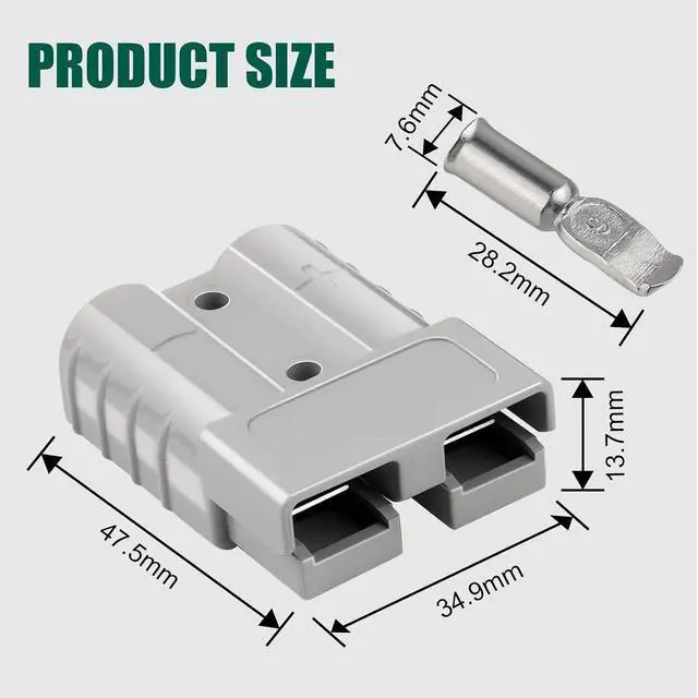 Alt view image 4 of 6 - 20PCS 50A Battery Quick Connect/Disconnect Kit 10-12 AWG,50 Amp 600V Connector Kit for Recovery Winch, Forklift, Towing Systems and Solar Applications
