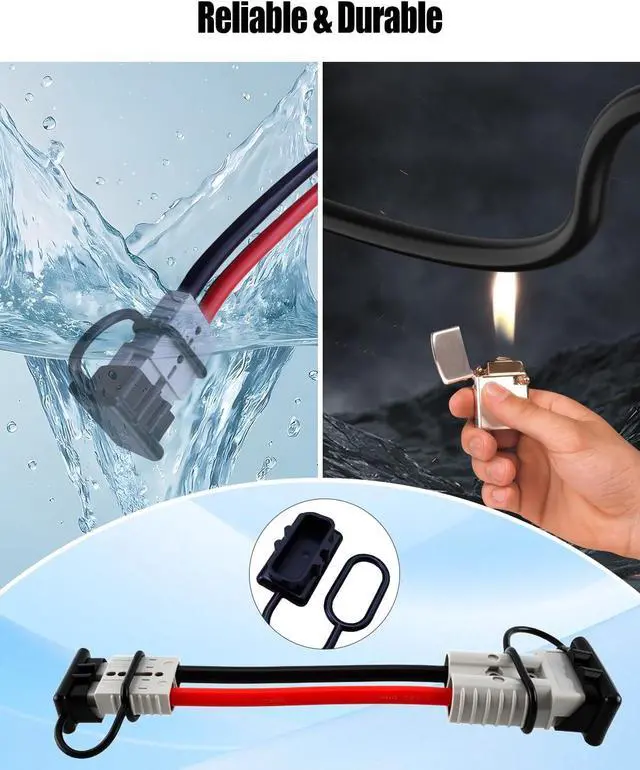 Alt view image 3 of 6 - SB350-SB175 SB350 Gray to SB175 Gray Anderson Adapter Cable, 1FT 1/0 AWG Heavy-Duty Anderson Connector Adapter, Battery Quick Connect Harness for Solar Generator Inverter Winch Truck RV