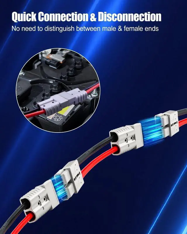 Alt view image 6 of 6 - SB350-SB175 SB350 Gray to SB175 Gray Anderson Adapter Cable, 1FT 1/0 AWG Heavy-Duty Anderson Connector Adapter, Battery Quick Connect Harness for Solar Generator Inverter Winch Truck RV