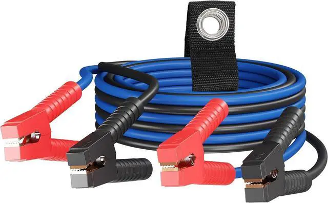 Main image of 4 Gauge Jumper Cables 15 FT for Car Battery, 4 AWG Heavy Duty Long Automotive Booster Wire, 600 Amp Emergency Starting Cable for Cars SUV Truck Vans RV With Alligator Clamps, Carrying Strap