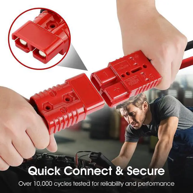 Alt view image 3 of 7 - Winch Quick Connect Power Cable 4AWG 24FT Heavy Duty Extension with Battery Quick Connector & Silver Terminal UL1015 Tinned Copper Wire for RV, Off-Road, Trailer, Solar, Battery Systems