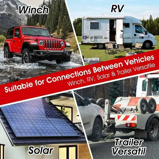 Alt view image 6 of 7 - Winch Quick Connect Power Cable 4AWG 24FT Heavy Duty Extension with Battery Quick Connector & Silver Terminal UL1015 Tinned Copper Wire for RV, Off-Road, Trailer, Solar, Battery Systems