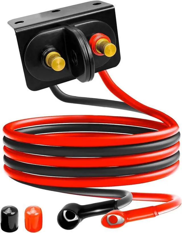 Main image of Battery Jump Post Kit, Remote Battery Jumper Terminals with Cable & Mounting Bracket, Heavy Duty Charging Post Battery Terminals Relocation Kit for Car Boat RV Truck UTV ATV Trailer
