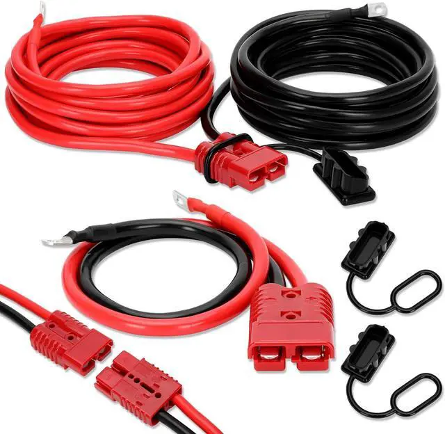 Main image of 24 FT Quick Disconnect Winch Power Cable, 2 Gauge 2 AWG Copper Wiring, Heavy Duty Quick Disconnect Cables with Quick Connect Plugs, for a Wide Range of Winching Applications