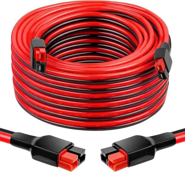 Main image of 10AWG Anderson-Style Extension Cable 50FT, Anderson-Style 30A Connectors, Tinned Copper with PVC Jacket, Power Connect/Disconnect for Solar Panels, RVs, and Battery Systems