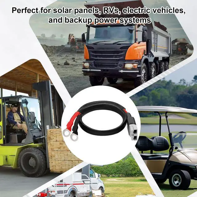 Alt view image 5 of 5 - 8AWG Battery Quick Connect Cable 10 FT, 50 Amp Anderson-Style Connector to O-Ring Terminal, for Solar, RV, EV, and Backup Power Systems
