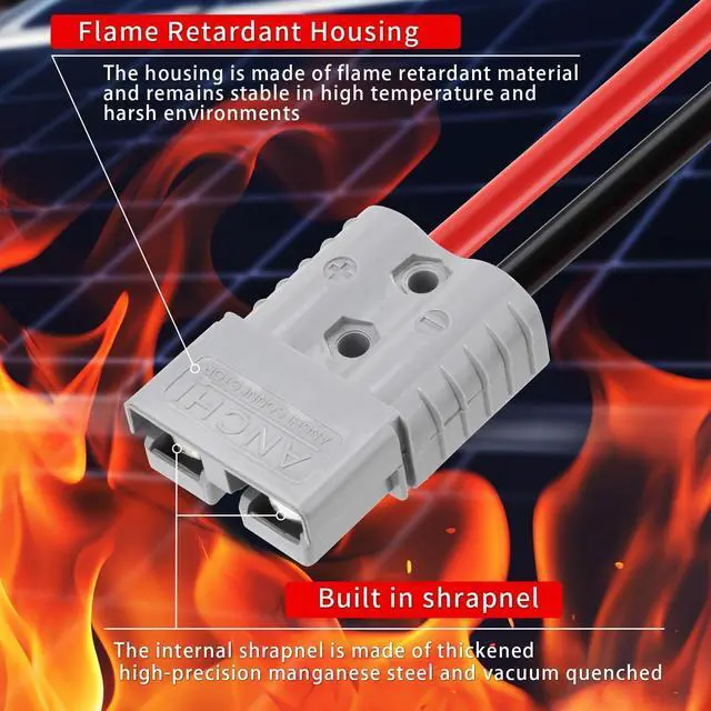 Alt view image 2 of 6 - 6AWG Anderson 120A Connector Winch Power Cable, Battery Quick Connect Jumper Cables for Forklift Car Motor Tractor(6FT)