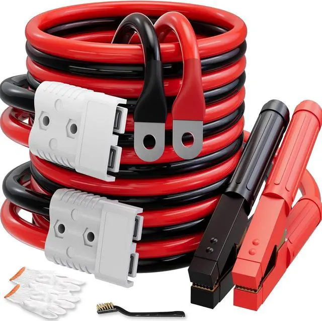 Main image of 0 Gauge 30 FT Heavy Duty Jumper Cables for Car Battery, 1000Amp Quick Connect Booster Cables for Jump Starting Dead or Weak Batteries, Suitable for 8L Gas & 6L Diesel, Carrying Bag Included