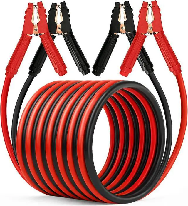 Main image of 1 Gauge 25 FT Quick Connect Jumper Cables, 1000A Heavy Duty Booster Cables with Travel BagBattery Jumper Cable for Truck, Diesel Trucks, SUV and Car
