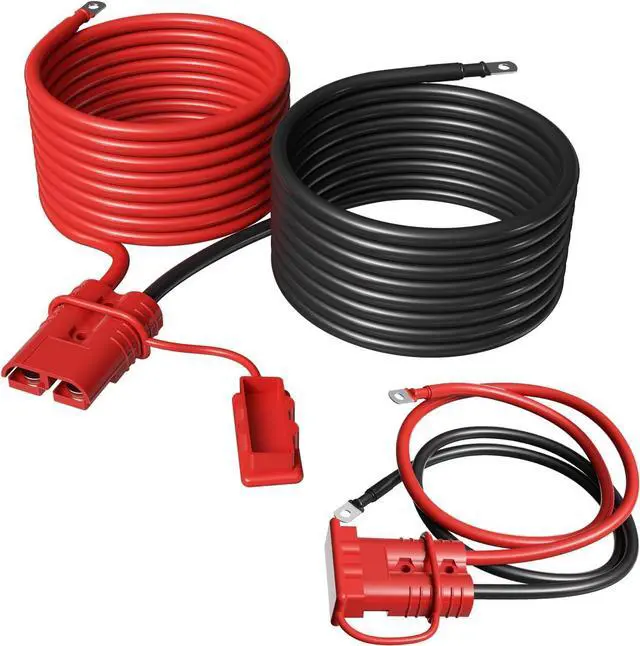 Main image of 7 FT Quick Disconnect Winch Power Cable, 4 Gauge 4 AWG Copper Wiring, Quick Connect and Disconnect Cables Heavy Duty Battery Wiring Kit