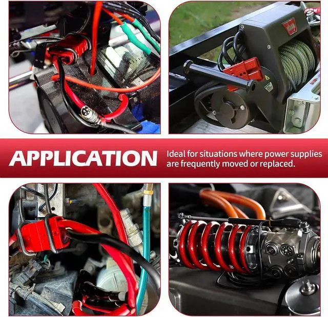 Alt view image 7 of 7 - 7 FT Quick Disconnect Winch Power Cable, 4 Gauge 4 AWG Copper Wiring, Quick Connect and Disconnect Cables Heavy Duty Battery Wiring Kit
