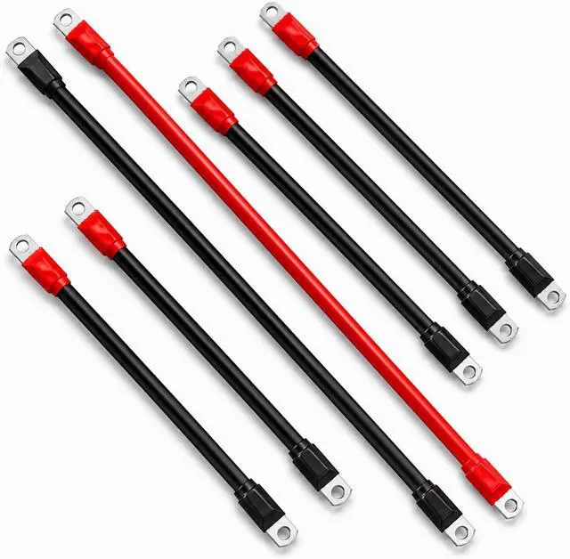 Main image of 7PCS Golf Cart Battery Cables Set Fit for Club Car DS 1994-up 2 Awg 36/48 Volt, 4 Gauge Golf Cart Battery Cables Wiring Kit