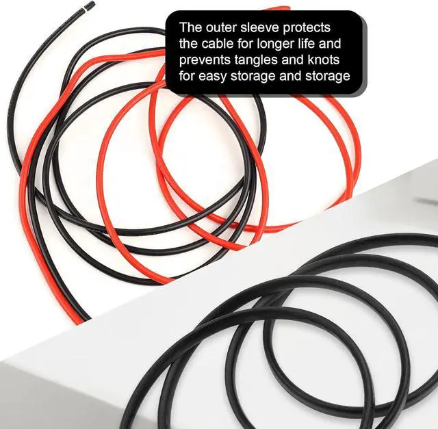 Alt view image 6 of 7 - Solar Battery Cable - 10 Gauge 15FT Power Inverter Cable with PV Flame Retardant Protective Sleeving Connect Battery and Charge Controller for Solar Panel Automotive RV Motorcycle Marine