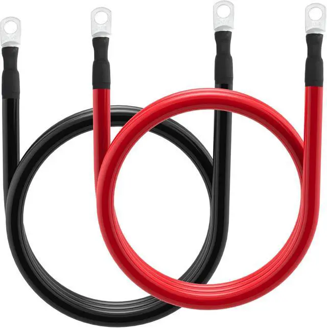 Alt view image 3 of 7 - 2 AWG Battery Cable 2AWG Gauge Battery Inverter Cables with 3/8 in Lugs Pure Copper Power Inverter Wire Set for Solar Marine Boat RV Car Motorcycle 2pcs (7FT)