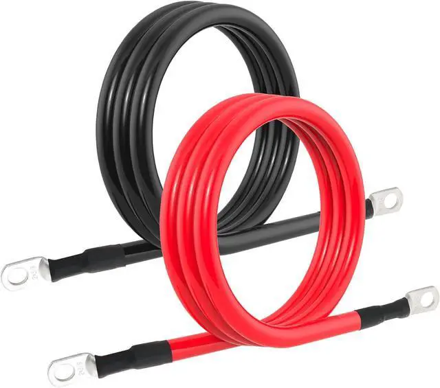 Alt view image 5 of 7 - 2 AWG Battery Cable 2AWG Gauge Battery Inverter Cables with 3/8 in Lugs Pure Copper Power Inverter Wire Set for Solar Marine Boat RV Car Motorcycle 2pcs (7FT)