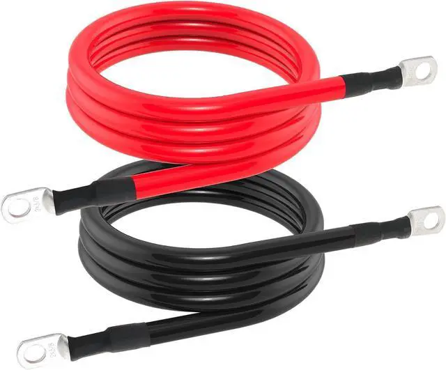 Alt view image 6 of 7 - 2 AWG Battery Cable 2AWG Gauge Battery Inverter Cables with 3/8 in Lugs Pure Copper Power Inverter Wire Set for Solar Marine Boat RV Car Motorcycle 2pcs (7FT)