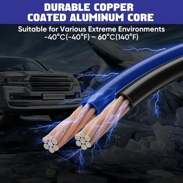 Alt view image 3 of 7 - 2/0 Gauge 30 FT Heavy Duty Jumper Cables, 1500Amp Quick Connect Booster Cables for 12V & 24V Cars, SUVs and Trucks, Kit with Carry Case, Gloves, Brushes