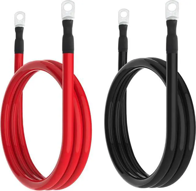 Main image of 2 AWG Battery Cable 2AWG Gauge Battery Inverter Cables for Automotive Solar Marine Boat RV Car Motorcycle (2 AWG, 5FT, 3/8")