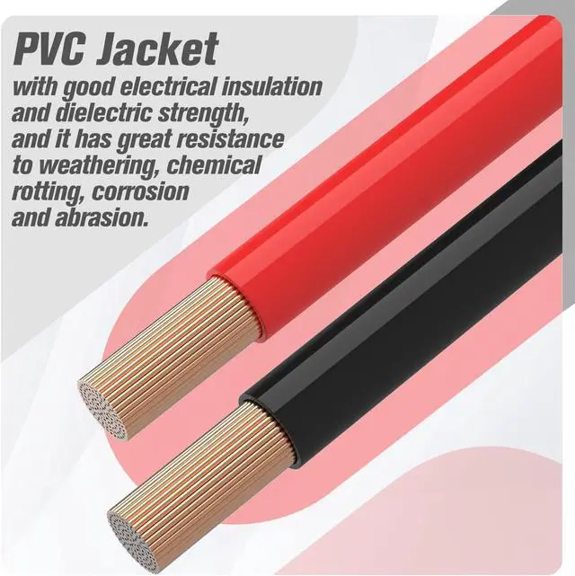 Alt view image 5 of 7 - 2 AWG Battery Cable 2AWG Gauge Battery Inverter Cables for Automotive Solar Marine Boat RV Car Motorcycle (2 AWG, 5FT, 3/8")
