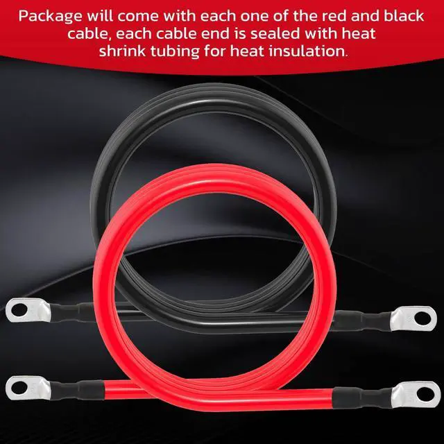 Alt view image 6 of 7 - 2 AWG Battery Cable 2AWG Gauge Battery Inverter Cables for Automotive Solar Marine Boat RV Car Motorcycle (2 AWG, 5FT, 3/8")